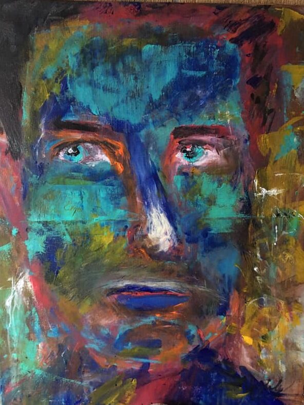 1 Looking Through Your Soul, 2019, 24 by 30 inches, acylic